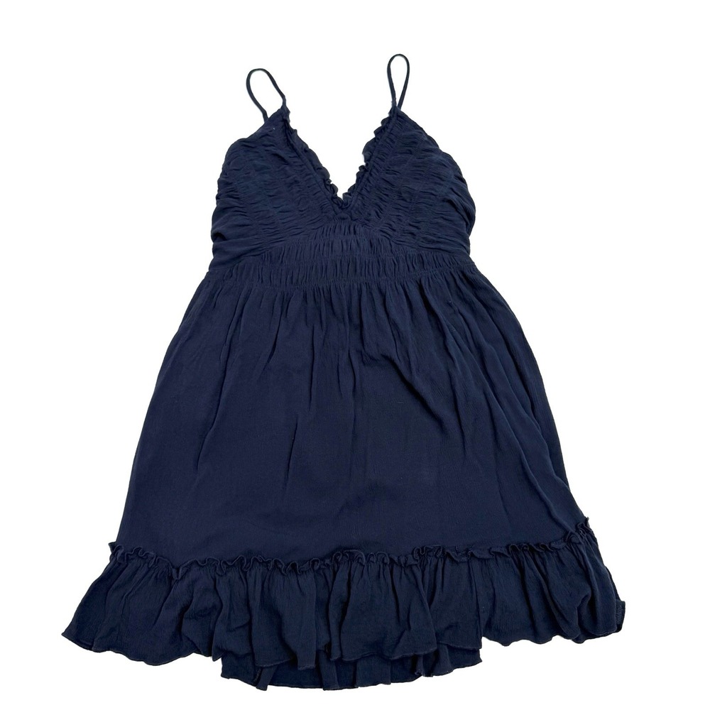 Magnolia Boutique Sleeveless Mini Dress Womens Size Medium Navy Blue Back‎ Tie
